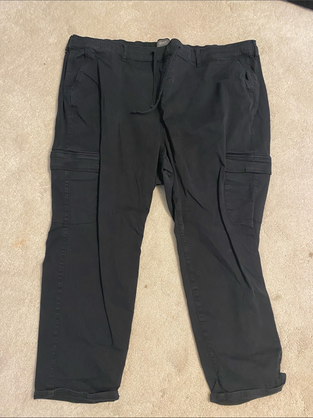 TORRID Black Cargo Pants Elastic Waist Size 5X Short